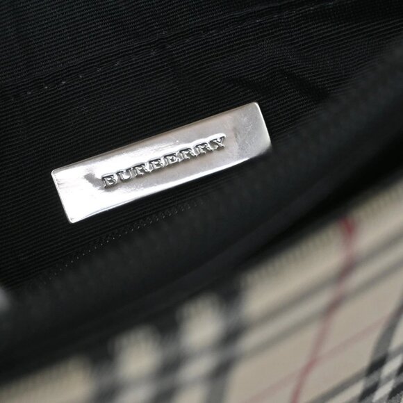 BURBERRY Logo Nova Check Shoulder Tote Bag Canvas Leather Beige Black 83RL399 - Picture 15 of 16